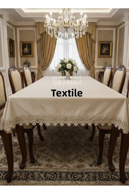 Velvet Single Tablecloth 160x220cm | Lacy Dining Table Cover 160x220cm Single Table