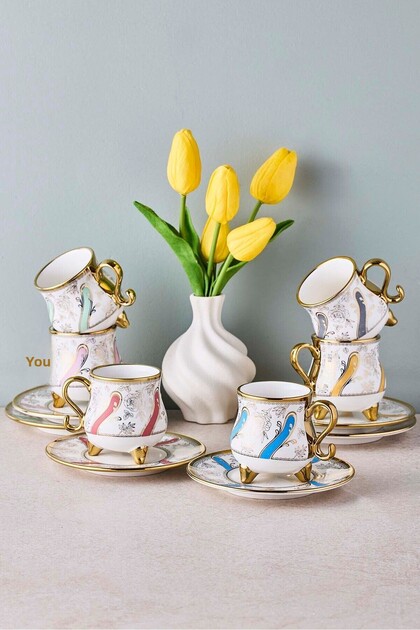 Ottoman 6-Person Porcelain Coffee Cup Set
