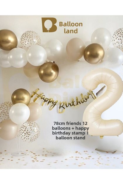 2 Year Old Foil 12 Balloon Banner 7-Piece Stand Elite Birthday Set
