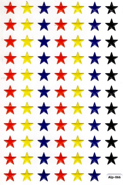 Embossed Sticker A4 Size Sticker Notebook, Planner Label-(Lim066) - Colorful Star