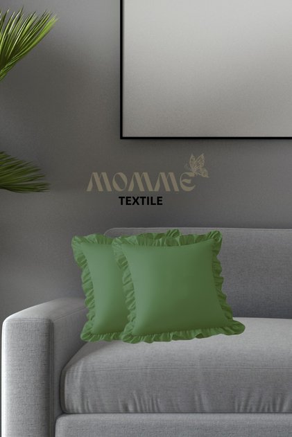 Firfirli Modern Zippered Cushion Cover with Fringes 45X45 cm 2 Pieces