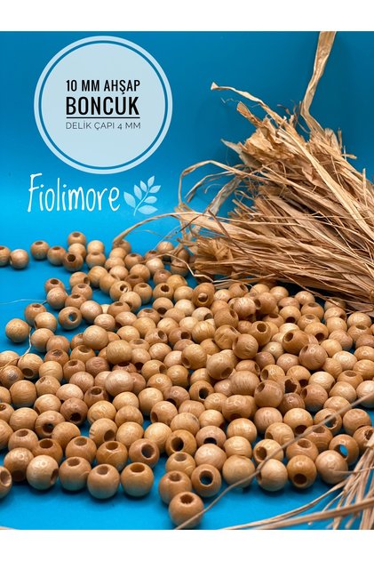 10 mm Vernikli Ahşap Boncuk (50 Gr 135 Adet)Delik Çapı 4 mm Makrome Çanta Bileklik Takı Tahta Renkli