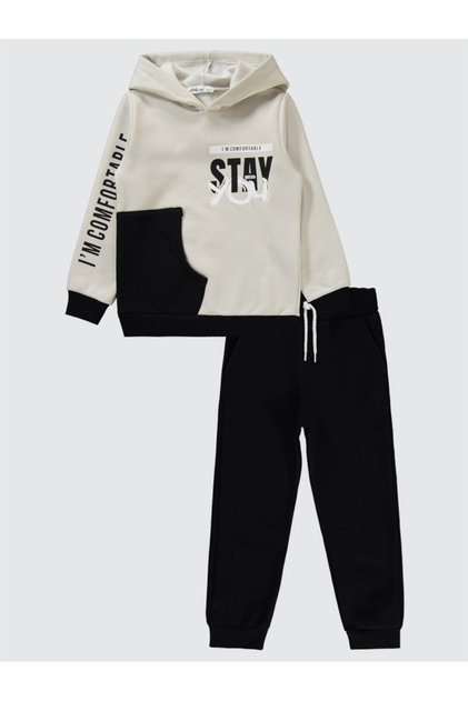 6-9 Years Old Tracksuit Set - Gray 7-8 Years Old