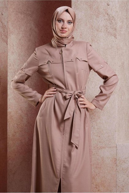 Zippered Belted Overcoat 10602