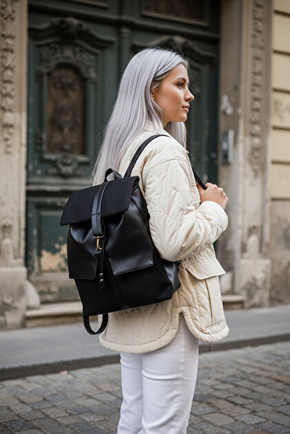 Women's Black Backpack Cpl1