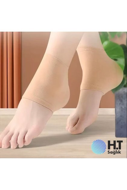 Triko Topuk Koruyucu Jel Silikon Topuk Çorabı Anti-topuk Çatlak Nemlendirici Aşınma Önleyici