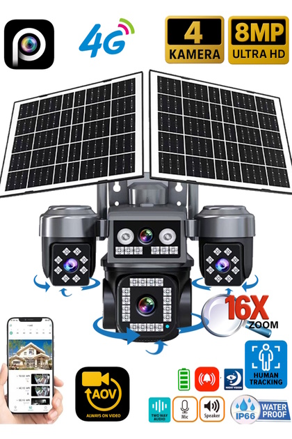 VİVATECH HiEasy S5704 128GB 8MP 4 Kameralı 4G Çift Solar Panel 16X