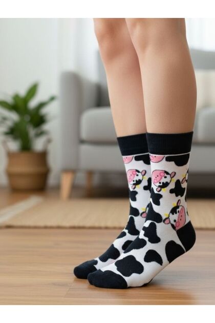 Cute Cow Design Socket Socks