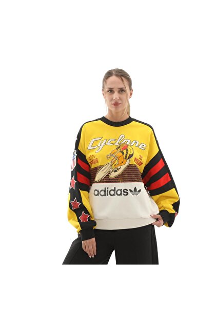 adidas JW0147-K Cyclıng Crew Kadın Sweatshirt Sarı - Fiyatı, Yorumları
