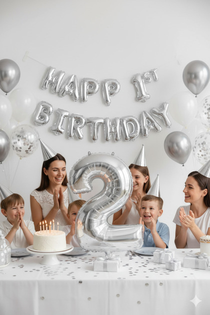 Silver Foil Balloon (2) Number 36 - 40 cm