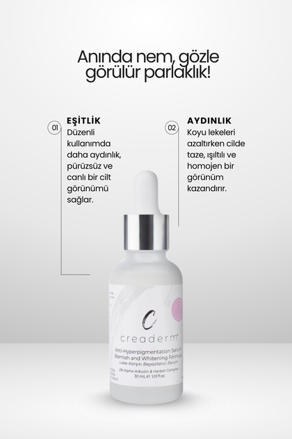 CREADERM Leke Karşıtı Beyazlatıcı Serum (2% Alpha