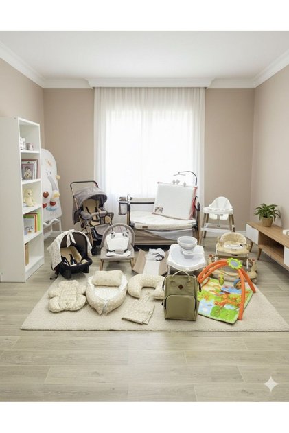 22 Parça Yeni Doğan TWO MOMS Lüx Bebek Çeyiz Seti Ana Dizi Beşik Bebek Arabası Hamak..