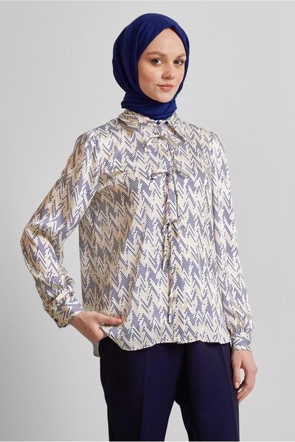 Patterned Satin Blouse 45430