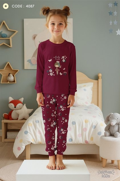 Girls' 100% Cotton Stretch Fabric Pajama Sets
