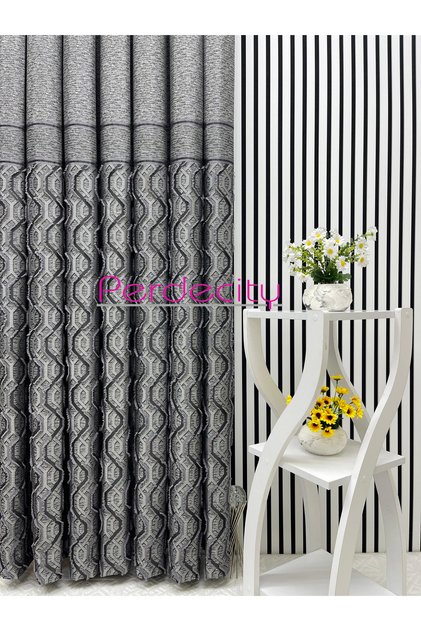 Bohemian Style Seyran Fringed Silver Panel Background Curtain 1X3 Frequent Pleats Suitable for Any Room