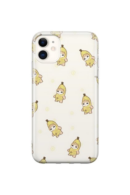 iPhone 11 Compatible Banana Costume Cat Pattern Transparent Phone Case