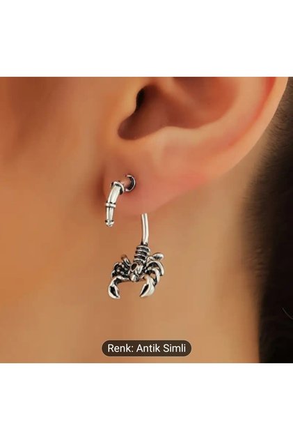 Kadınlar için punk tarzı retro metal akrep küpe modeli
