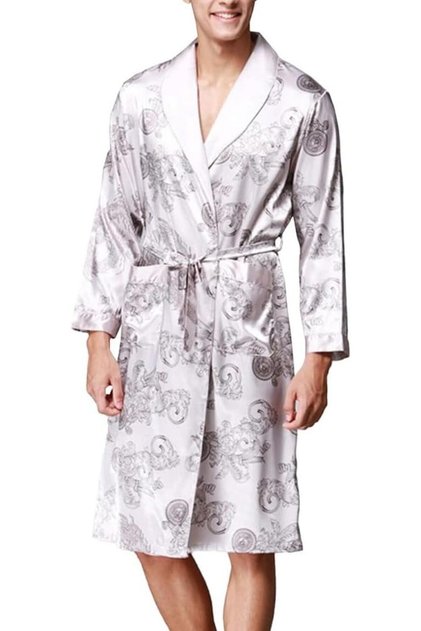 Gents Dragon Robe Gowns Pajamas Lingerie Nightgowns Men Kimono Bathrobe Hombres Pijama WP034