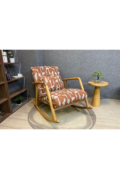 MİNİTO SALLANAN SANDALYE, TURUNCU, NATUREL AHŞAP