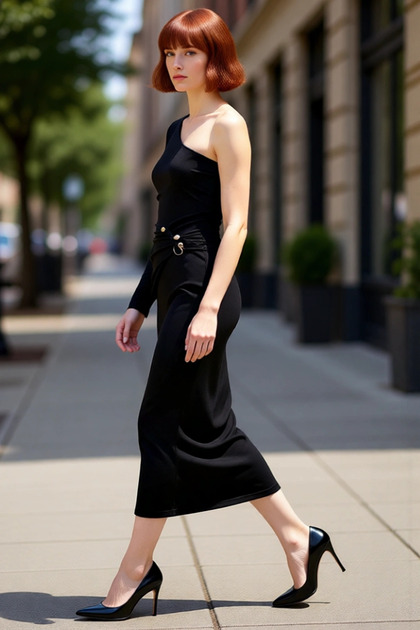 Women's One Shoulder Bodycon Knitted Maxi Dress Asymmetrical Neckline Long Sleeve Accessory Detail Lined Winter
