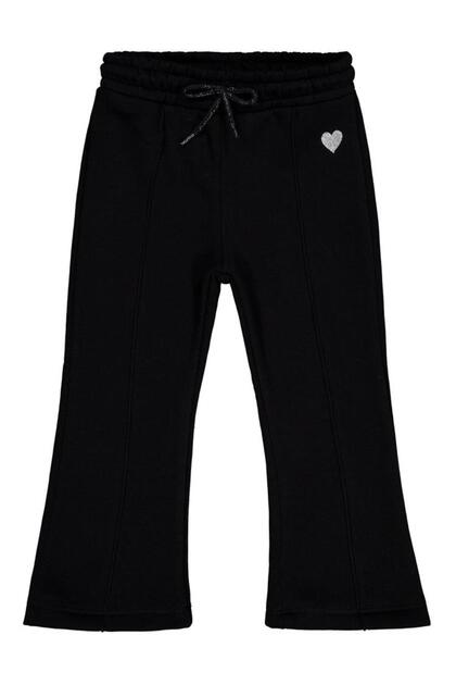Heart Embroidered Sweatpants for 2-5 Years Old - Black