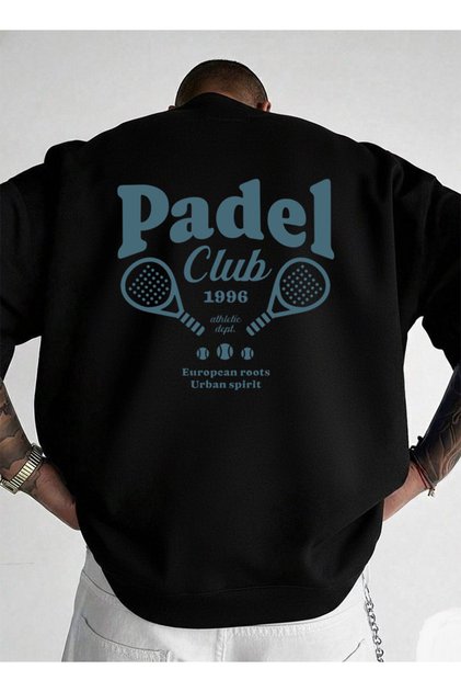 Oversized Unisex Crew Neck Sweatshirt Padel Clup Print