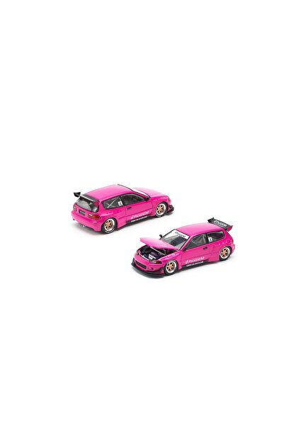 pop race 1 1:64 Pandem Civic EG6 Pink – Açılabilir Kaputlu Diecast
