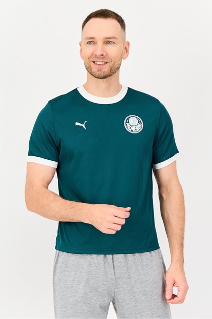 x Palmeiras Ringer Men Sportswear Fit Short Sleeve Training T-Shirt, Teal Green