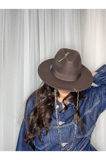 Καπέλο Panama καουμπόικο Fedora με αξεσουάρ σχεδιαστών