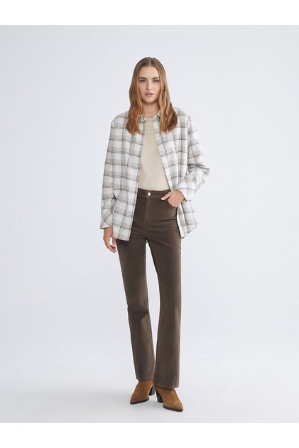 Narrow Fit Velvet Women's Trousers