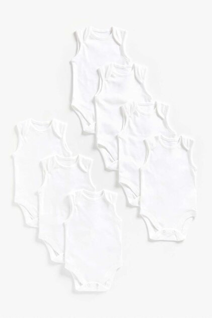 White Sleeveless Bodysuit - Pack of 7