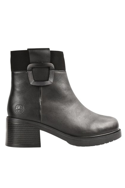 Ghete casual, damă, RIEKER, Y5253-00 negre, piele naturală, toc 37