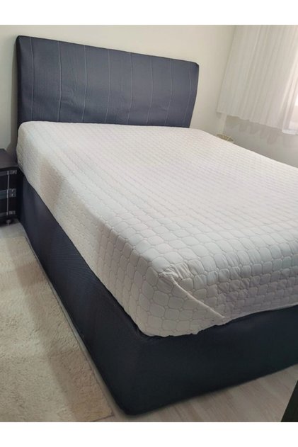 Çift Kişilik Baza Kenar KILIFI & Başlık KILIFI Takımı Gri