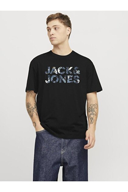 Jack & Jones Erkek Siyah Jjebryan Corp Logo Tee Ss O-neck Noos T