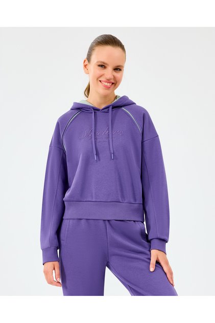 W Hoodie Sweatshirt Kadın Mor Sweatshirt S2520228-0277