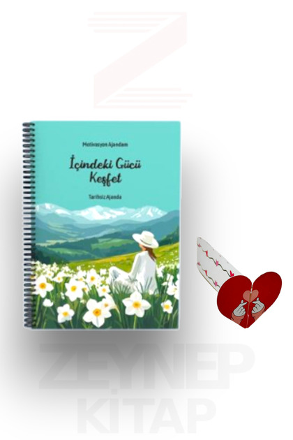 Discover the Power Within Me Motivational Planner Undated Agenda (Heart Bookmark and Sticker Gift)