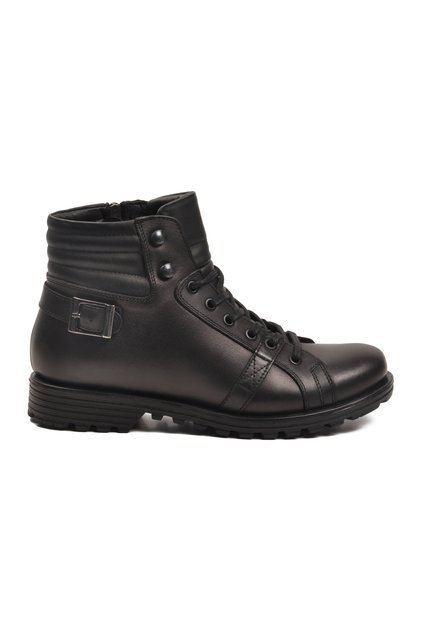 Black Leather Fur Cold Resistant Non-Slip Men's Boots 2K1426-Hk-700 m