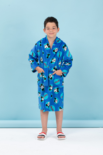 Mickey Mouse Smile Disney Licensed Hooded Children's Bathrobe Age 11/12