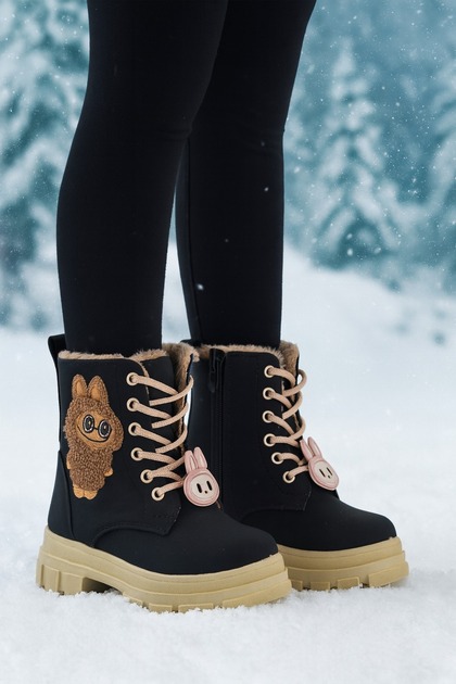 Girl's Figure Detailed Zippered Boots