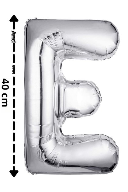 Foil Balloon Letter E Helium Balloon 40 Cm Silver Color