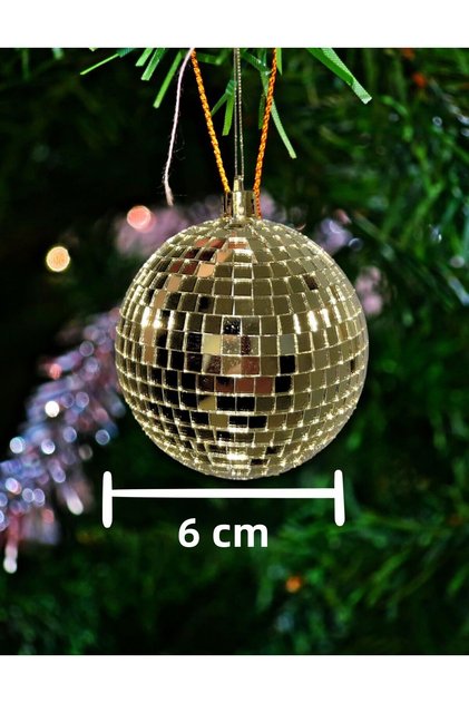 Gold Christmas Tree Ornament Disco Ball Y2K Pinterest Style Christmas Decor Gift Medium Size 6cm