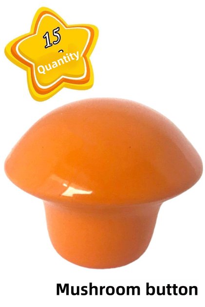 15 Pcs Orange Mushroom Button Handle Child Baby Furniture Drawer Cabinet Door Handle Metal Handle Accessorise