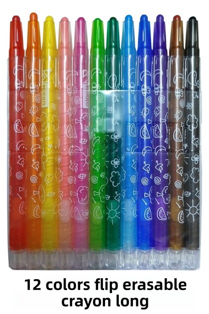 12 Pack Crayon Long 1 Pack Micro 12 Colors Twist Crayon Pastel Erasable Crayon t