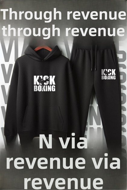 Kick Boxing Printed Unisex Wide Fit Soft Fabric Hooded Tracksuit Set