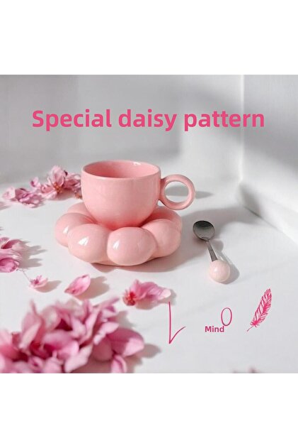 Special Daisy Patterned Ceramic Mug Set