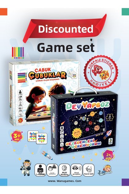 Giant Earth Puzzle - Quick Sticks and Planets Puzzle Game Set