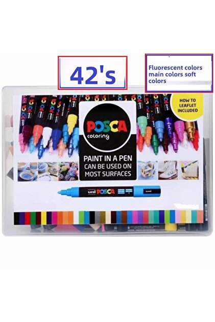Posca Set of 42 Markers Pc-5M (1.8-2.5mm) Poska Pc5M Pc - 5m