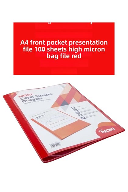 A4 Presentation Folder with Front Pocket 100 Sheets High Micron Pocket File Noki̇