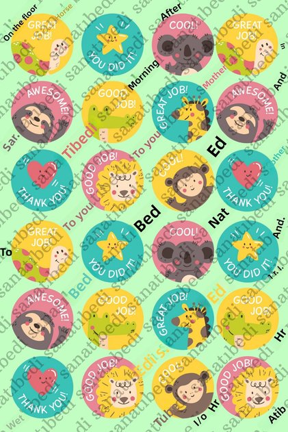 100 Pieces of English Teachers' Homework Sticker - School Sticker (3x3 cm)