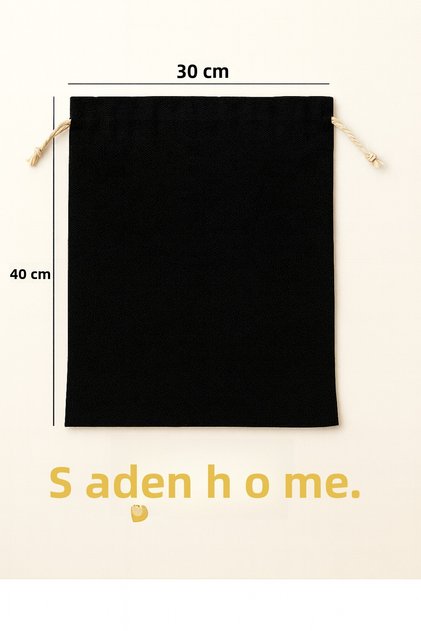 Black Raw Cloth Pouch with Drawstring -Bag-Organizer-Organizing-Storeage Bag-Shoe Bag